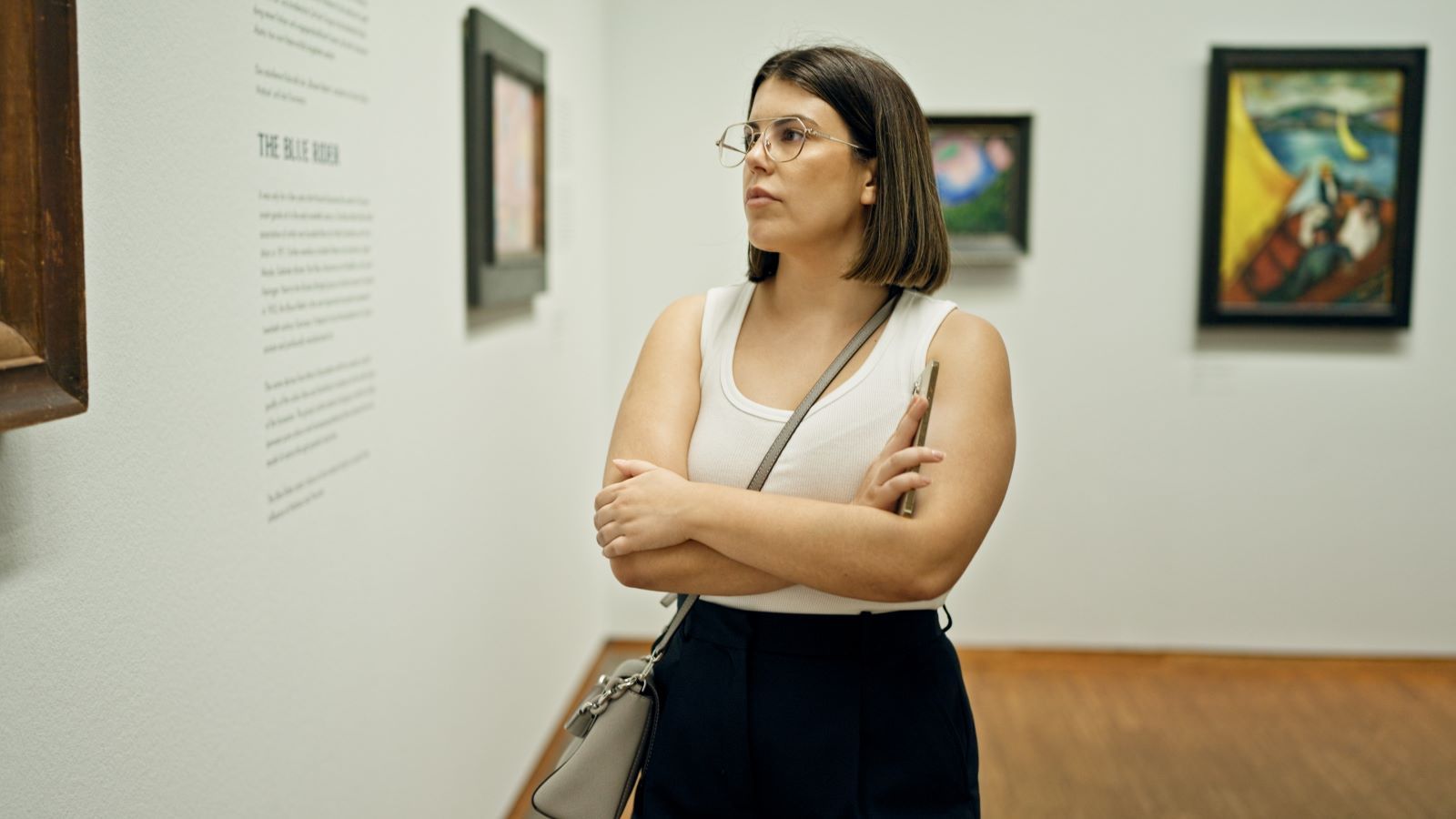 woman standing in museum